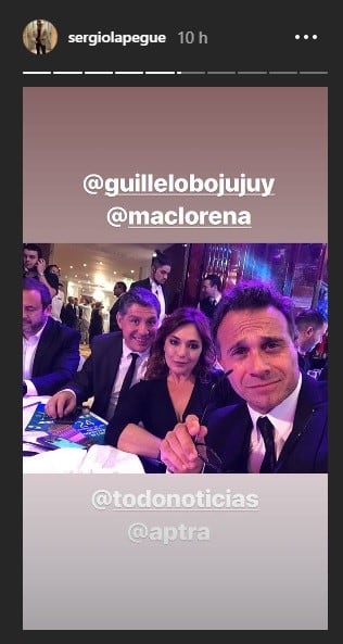 Historia de Instagram que publicó Sergio Lapegüe durante la ceremonia junto a sus compañeros