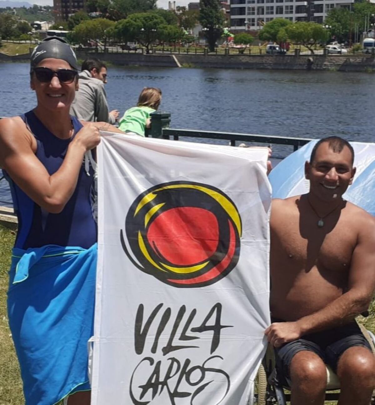 Desafío y sueño cumplidos: Magui Nieto y Santiago Gutiérrez cruzaron con éxito el lago San Roque