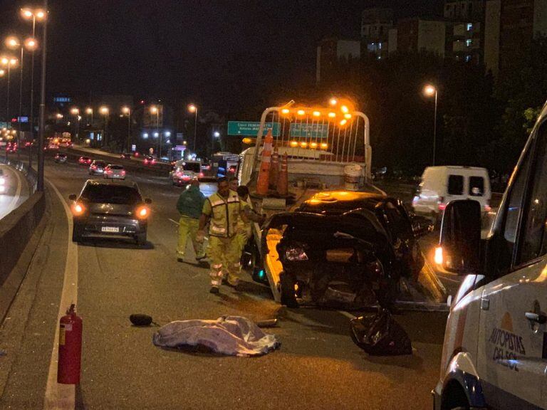 Choque fatal en Panamericana (Foto: Twitter/ManweBsAs)