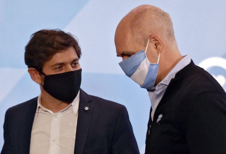 Axel Kicillof y Horacio Rodríguez Larreta. (AFP)