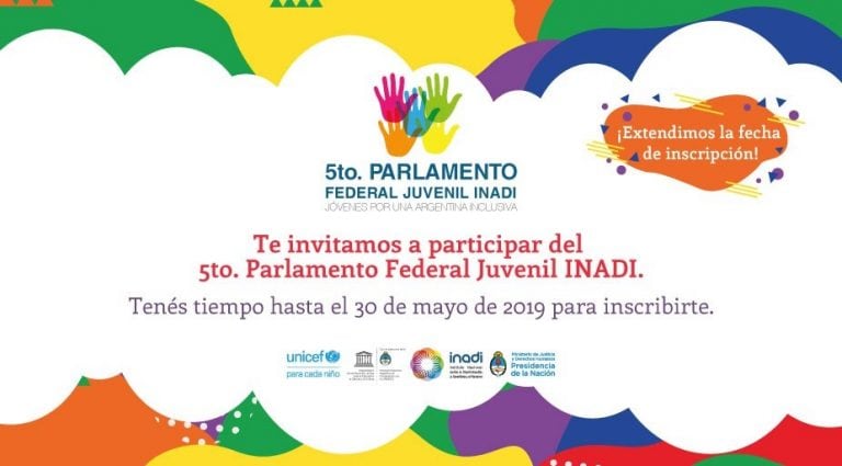 La delegación La Rioja del Instituto Nacional contra la Discriminación, la Xenofobia y el Racismo (INADI) recuerda, a directivos, docentes y estudiantes interesados/as en participar en el Quinto Parlamento Federal Juvenil, que el 30 de mayo vence el plazo de inscripción y envío de ensayos.