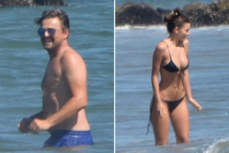 Leonardo Dicaprio junto a Camila Morrone. (web)