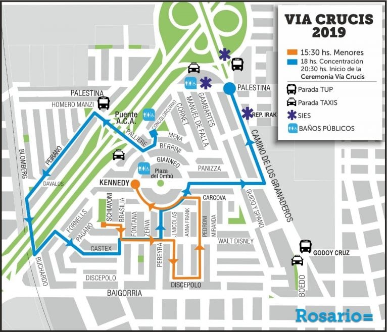 Operativo de tránsito por el Vía Crucis del Padre Ignacio.