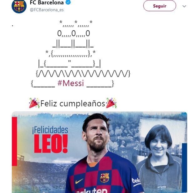 El saludo del Barcelona a Lionel Messi por su cumpleaños que provocó una catarata de memes en las redes sociales.