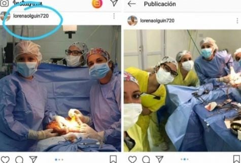 Médicos se sacaron una foto en plena operación