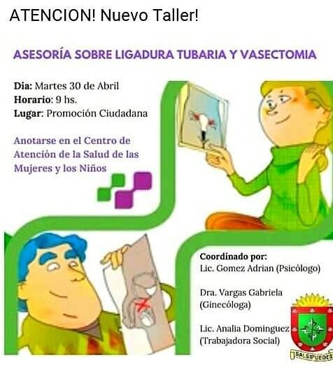 Taller de Asesoría sobre Ligadura Tubaria y Vasectomía en Salsipuedes.