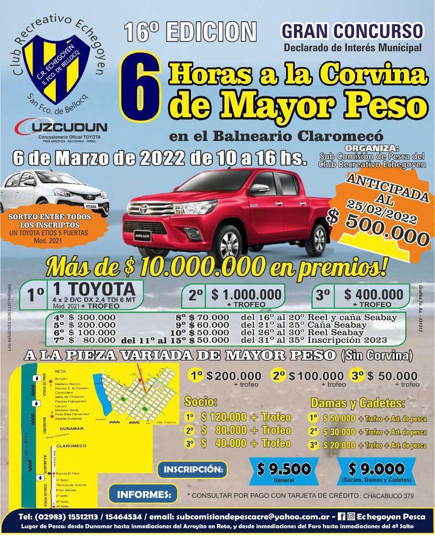 Presentación oficial de las 6 horas de la Corvina del Club Echegoyen