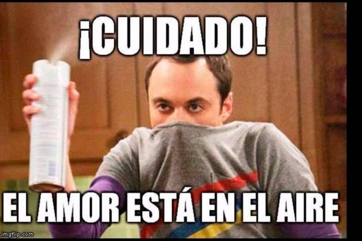 Infaltable el meme con el personaje de The Big Bang Theory, Sheldon Cooper, mostrando su desapego por el romance.