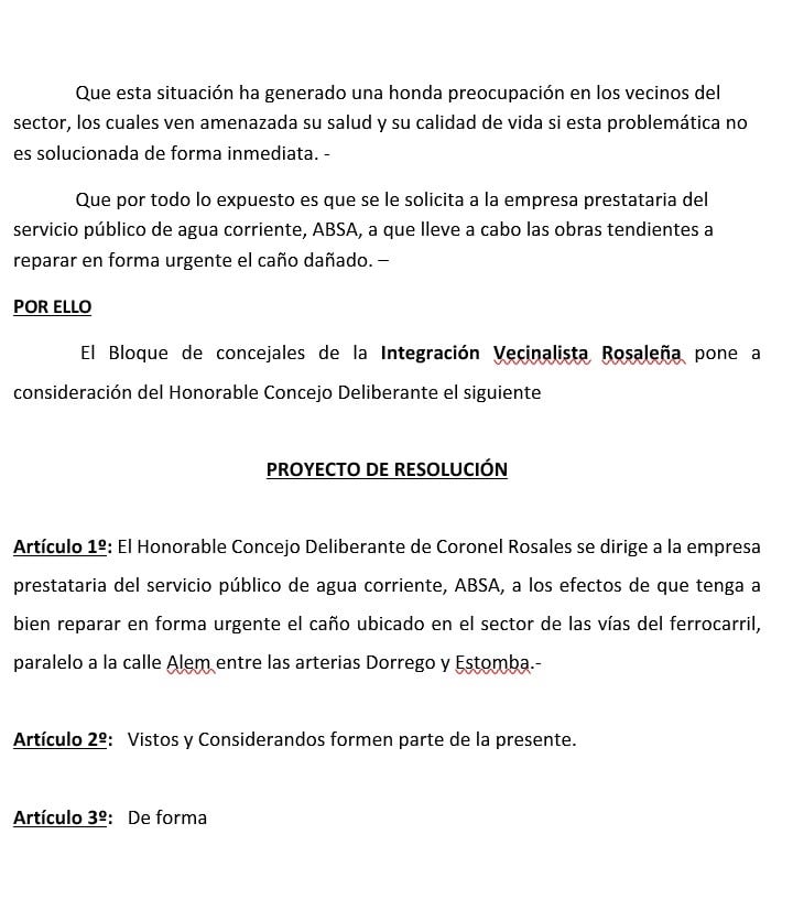 Proyecto de resolución