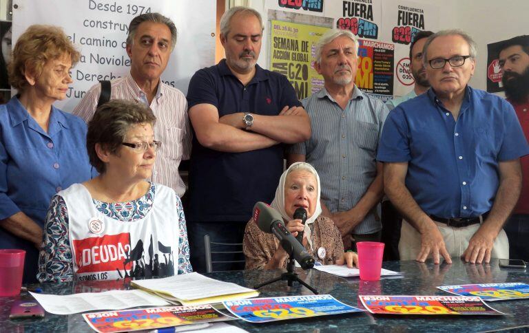 "Confluencia Fuera G20-FMI". Foto: EFE.