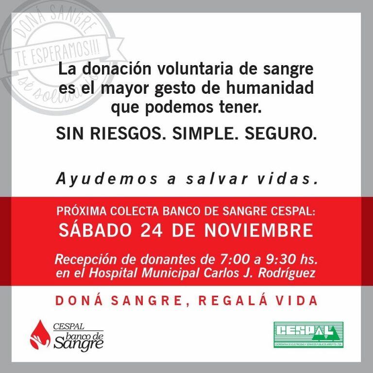 Fecha de Banco de Sangre Cespal