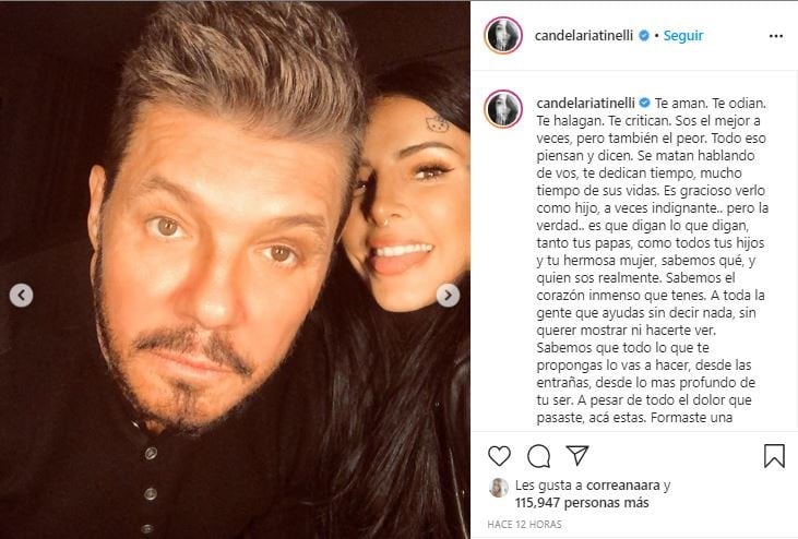 El mensaje de Cande Tinelli a su papá en su cumpleaños (Foto: Instagram)