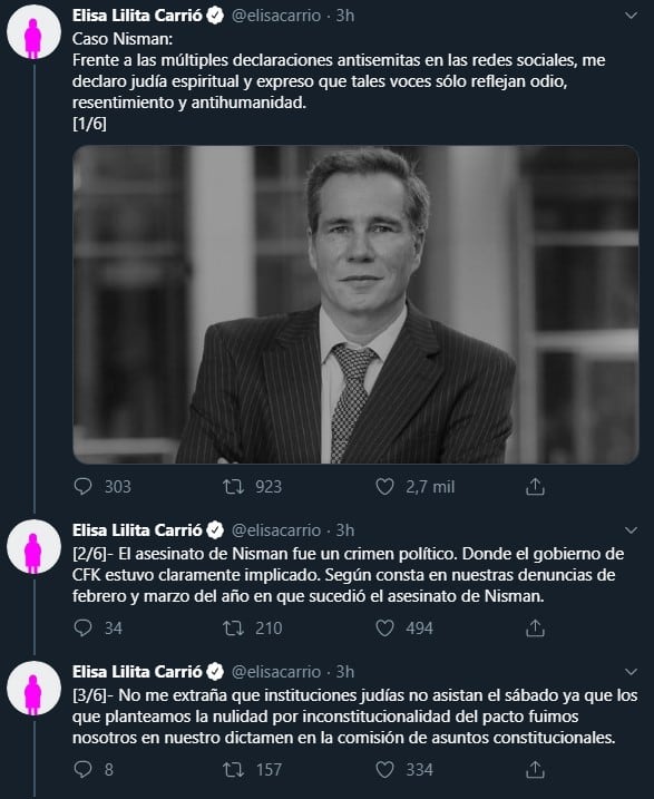 Los Tweets de Elisa Carrió