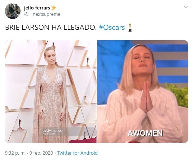 También se hacen muchos memes sobre la ganadora del Oscar en 2016.