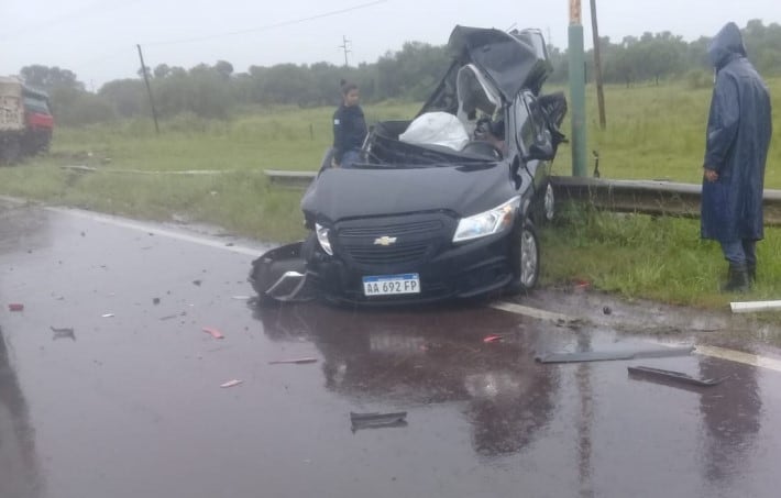 El siniestro sobre la ruta 16 en el kilómetro 73 a la altura de Lapachito.