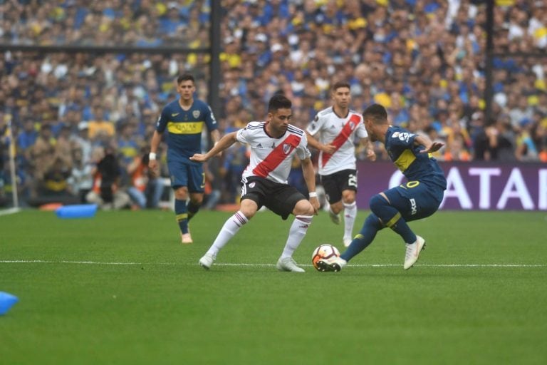 El Pity Martínez le dio las primeras situaciones claras a River (Federico López Claro)