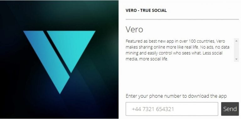 La nueva red social sin publicidad "Vero". (Foto Web)