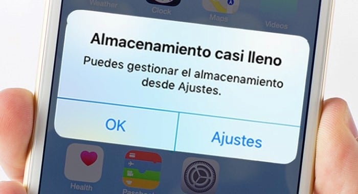 Memoria casi llena en un Iphone (Foto: web).