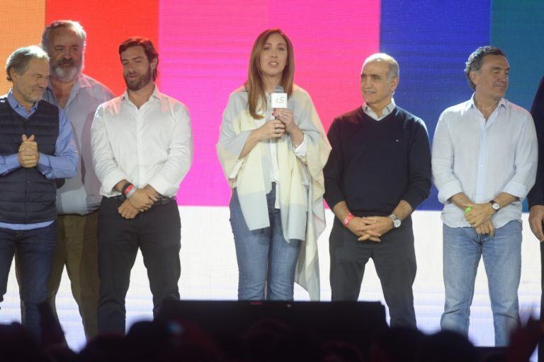 María Eugenia Vidal reconoció la derrota y felicitó a a Axel Kicillof. (Foto: Federico López Claro)