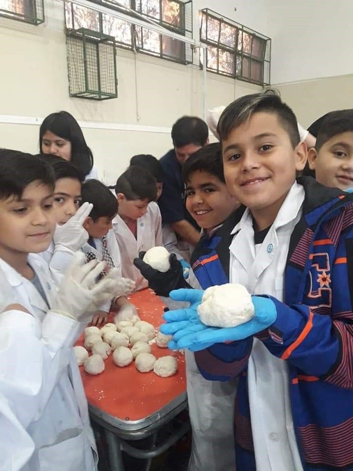 Cocinaron junto a los alumnos.