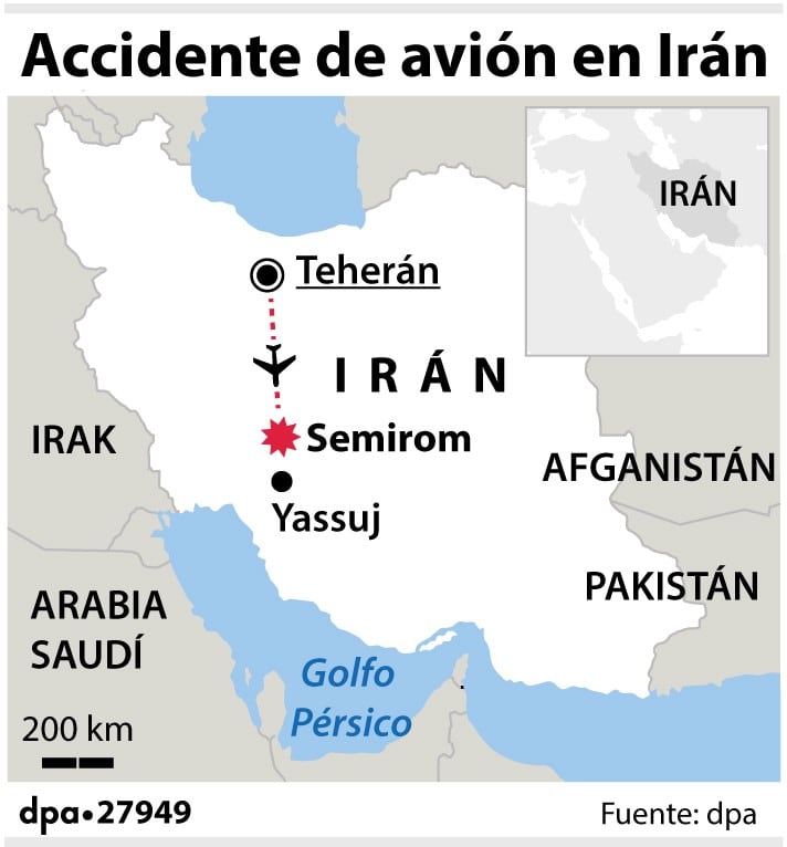 Accidente de avión en Irán