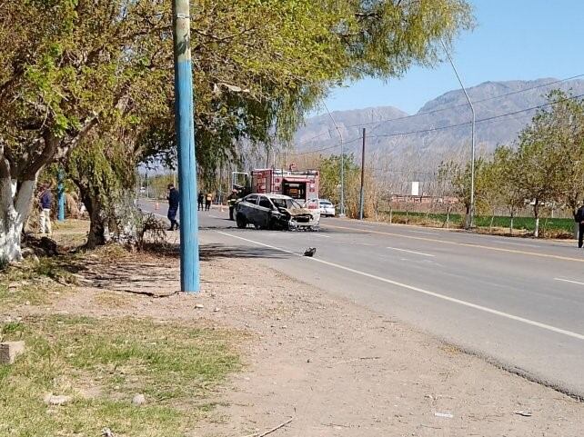 Así quedó el auto que arrolló al menor.