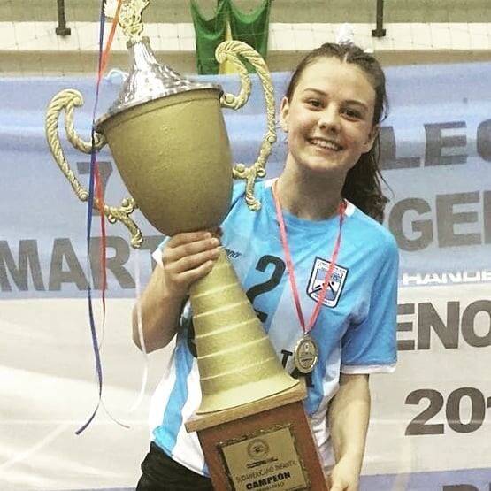 Con la Selección Nacional de Handball fue Campeona Sudamericana en 2017