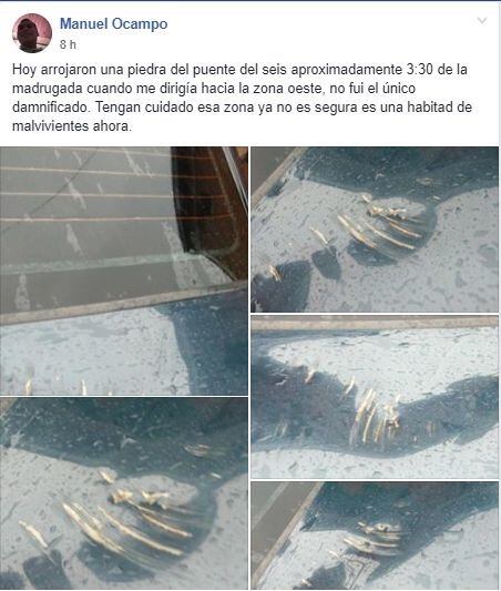 Apedrearon autos en Eldorado