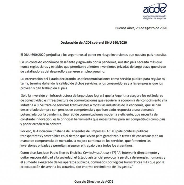 Comunicado ACDE