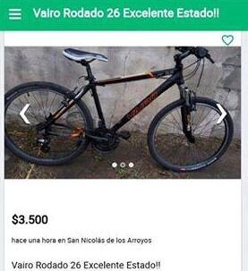 Pedían entre $3500 y $3800 por cada bici. (Captura)