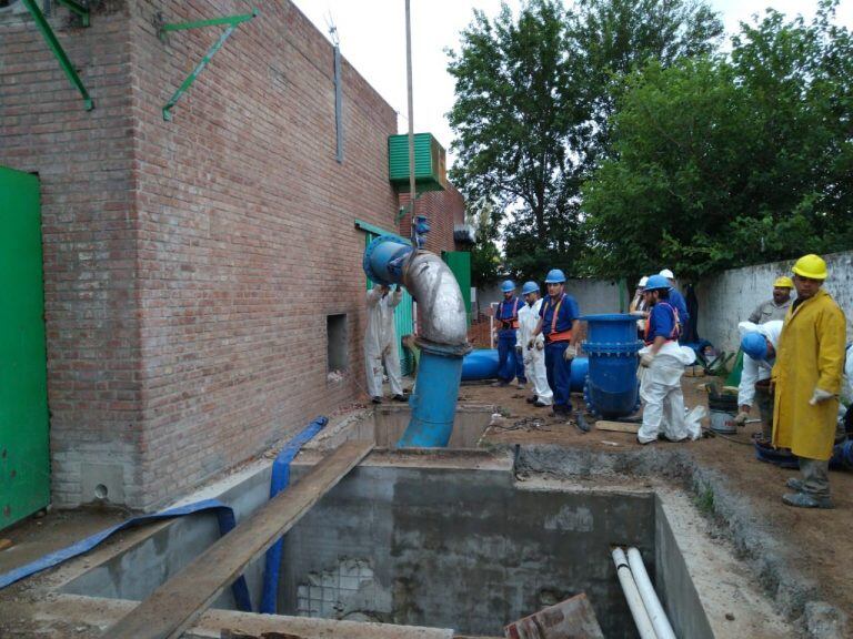 Aguas Cordobesas, trabajos en la estación elevadora de barrio Guiñazú. (Aguas Cordobesas)