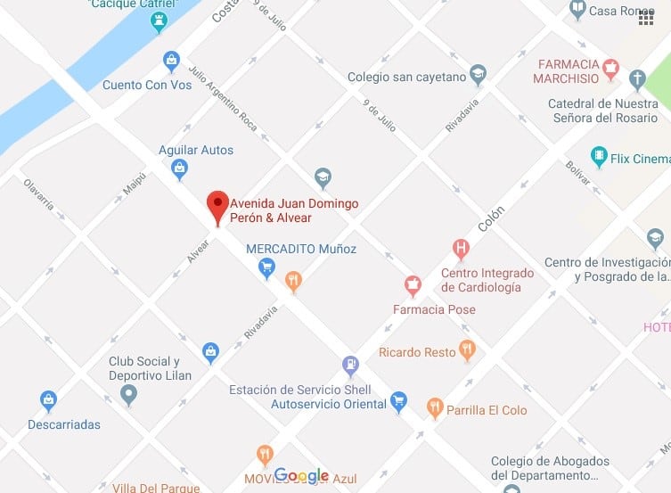 Mapa Av. Perón y Alvear