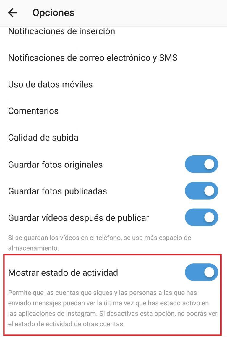 Cómo sacar la última conexíon de Instagram.