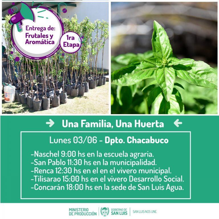 "Una familia, una huerta" entrega de kits.