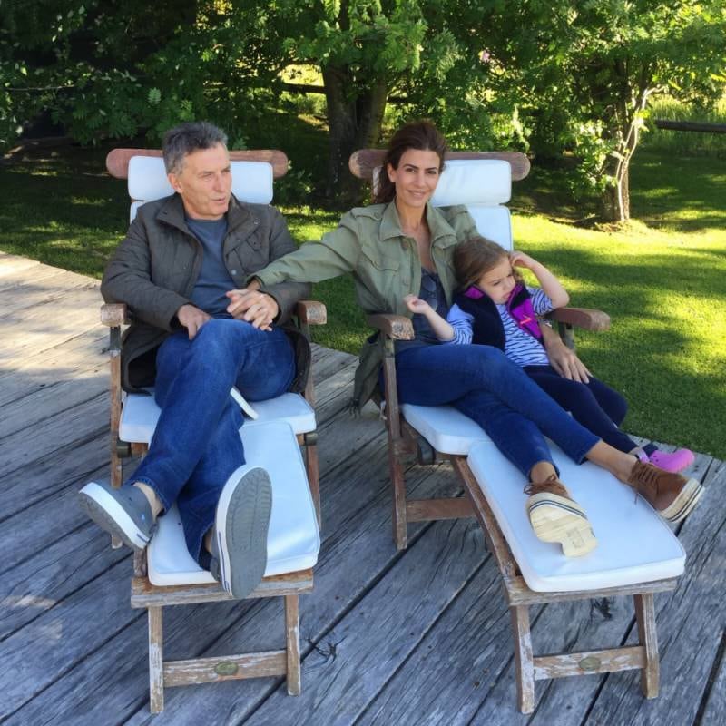 Mauricio Macri, Juliana Awada y la hija de ambos, Antonia, en Villa La Angostura