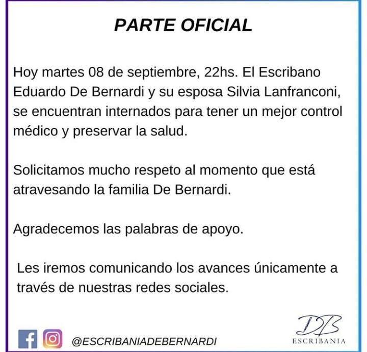 Parte oficial de la escribania.