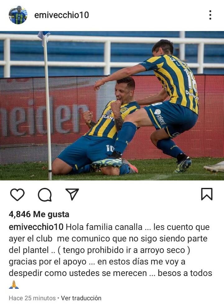 El enganche dio la noticia después del aviso que recibió de parte del club.