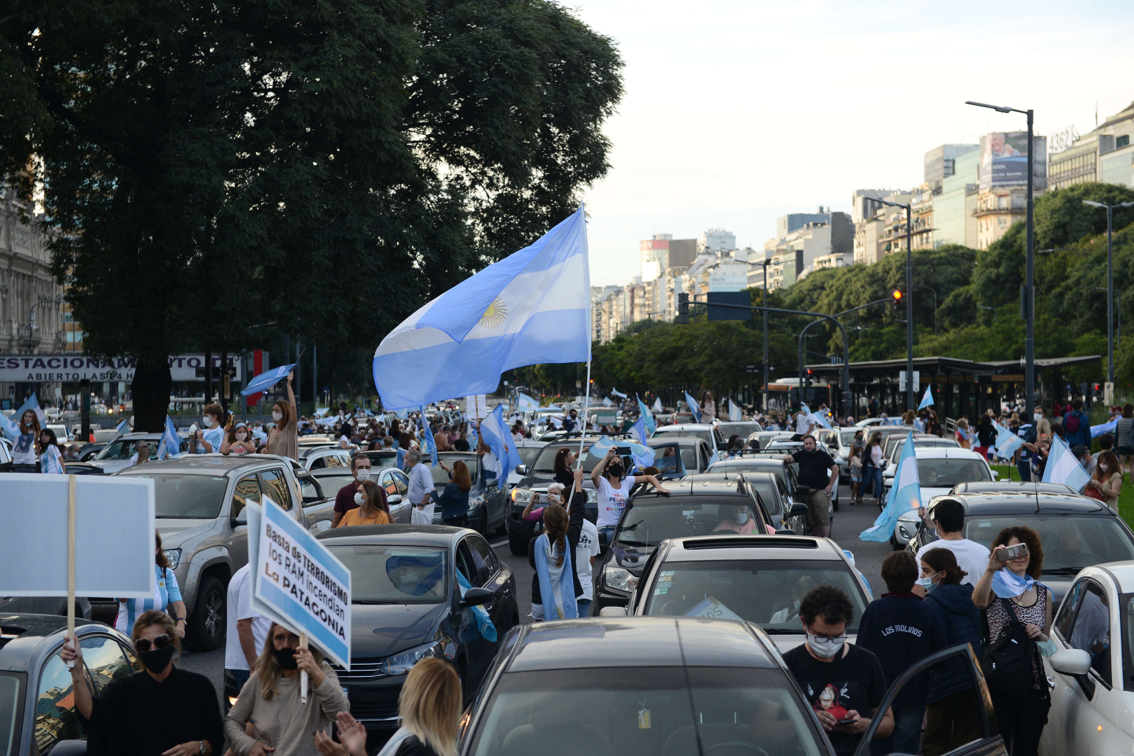 Manifestación en el Obelisco (Foto: Clarín)