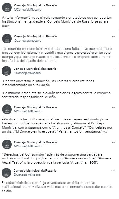 La respuesta del Concejo rosarino por el material que menciona despectivamente a Cristina Kirchner.