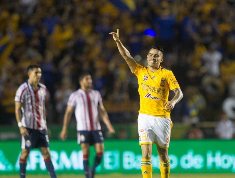 Zelarayán celebra un gol ante Chivas (EFE/ Str)