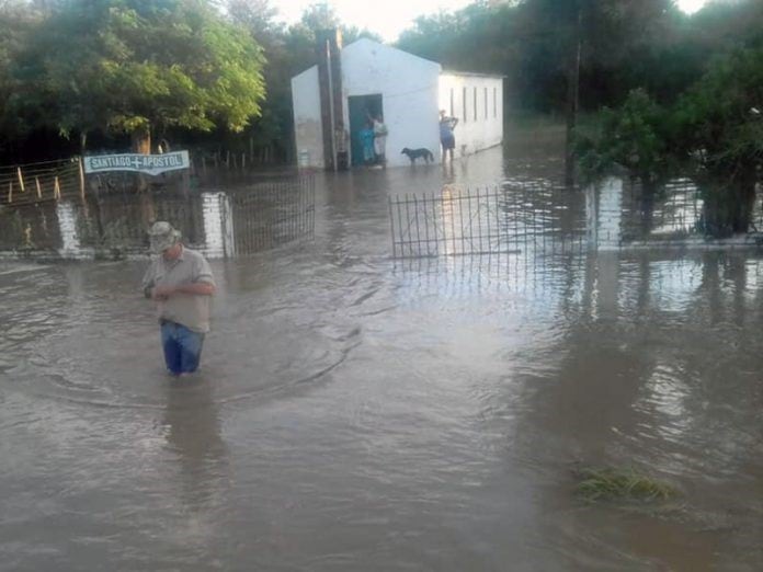 La zona rural de Charata se vio afectada por las lluvias del domingo.