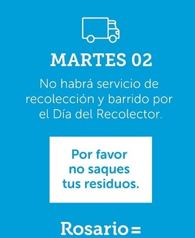 No habrá recolección de basuras este martes en toda la provincia. (Municipalidad)