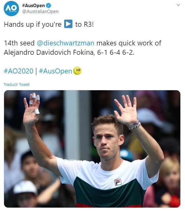 Schwartzman superó a Davidovich Fokina (Foto: captura Twitter)