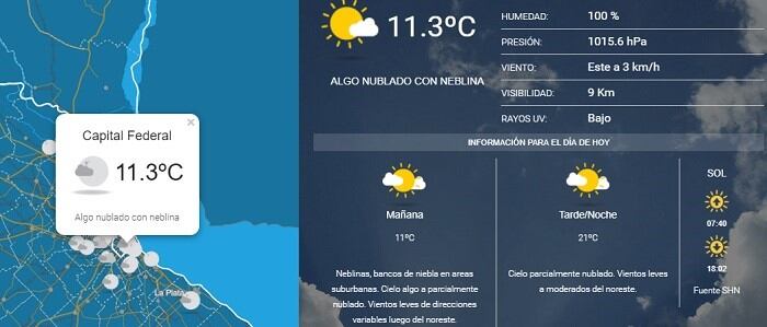 El tiempo será ameno este domingo en la ciudad. (SMN)