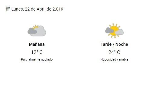 Pronóstico del SMN.