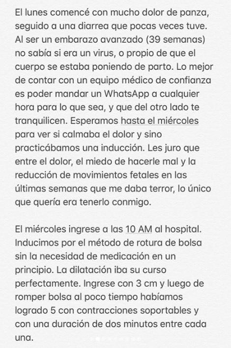 La carta que compartió Bonino a través de su Instagram (1).