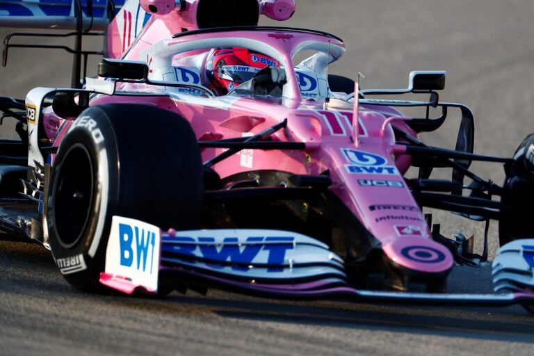 El mejicano Sergio Pérez, durante los ensayos de pretemporada con Racing Point, realizados en Montmelo, Barcelona.