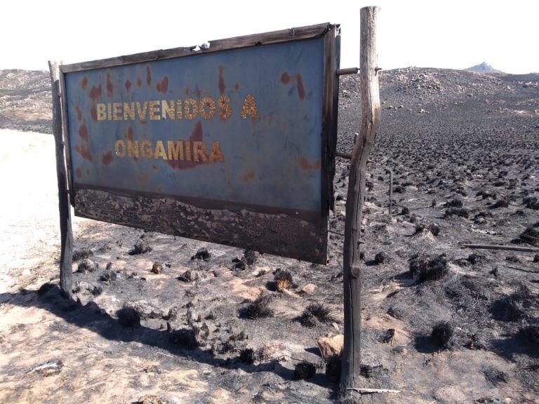 El devastador resultado del paso del fuego por Ongamira.