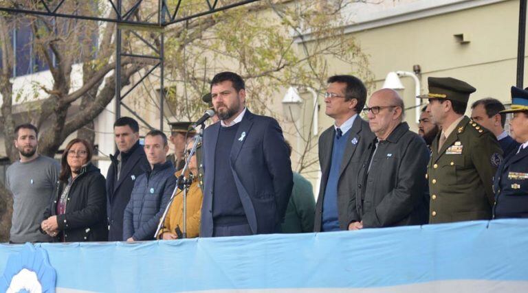 El Juez de Paz Nicolás Romano, durante su alocución (Vía Santa Rosa)