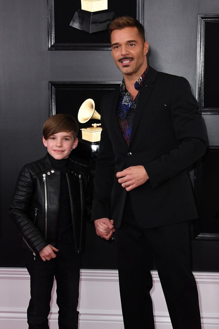 Ricky Martin y Matteo (Foto: Valerie Macon/AFP)